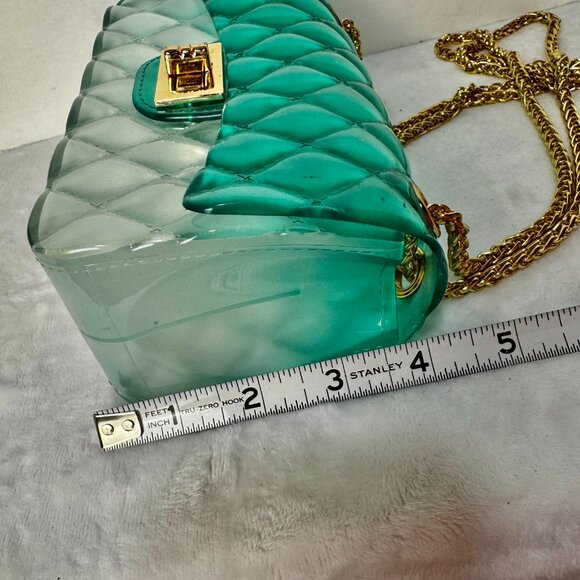 Caleesa Y2K Quilted Ombre Green Jelly Crossbody/Shoulder Small Purse/Handbag Gol - Picture 13 of 16